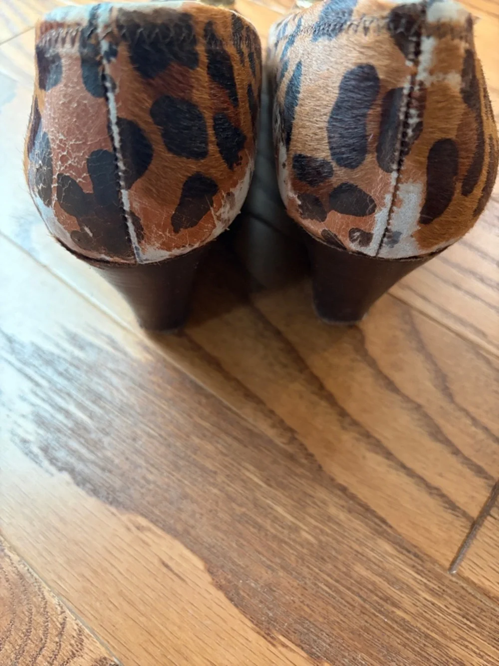 Tory Burch Leopard Print wedges with Gold Logo